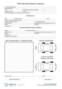 Oświadczenie sprawcy kolizji drogowej